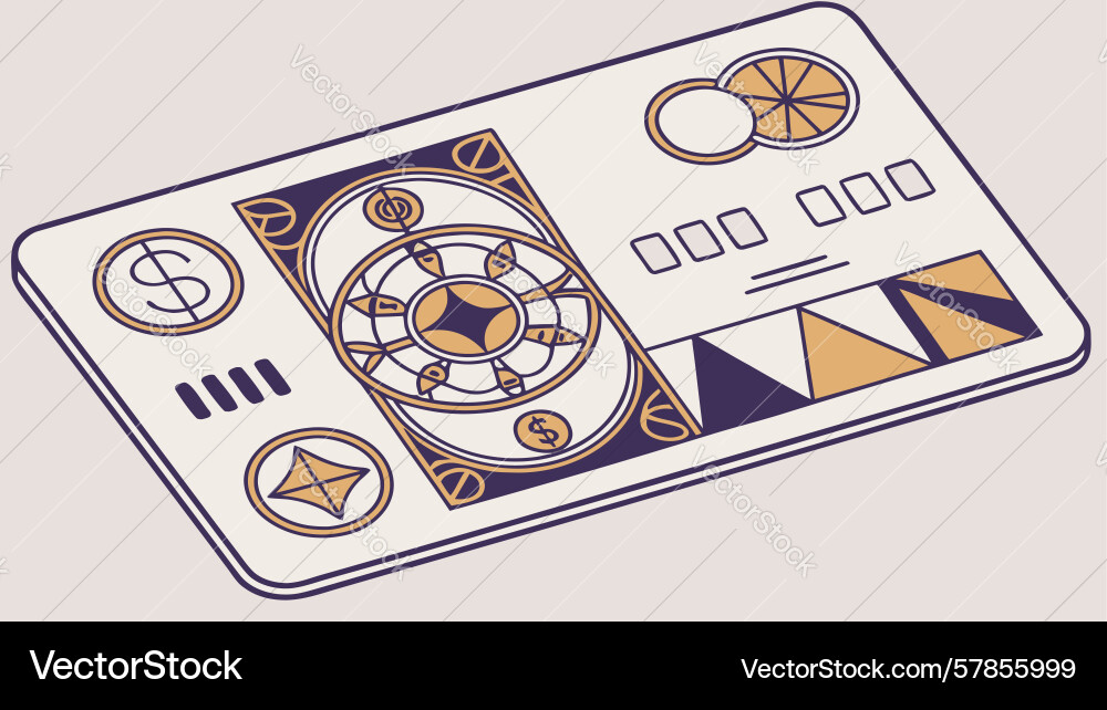 Secure digital payment card with interface design Vector Image
