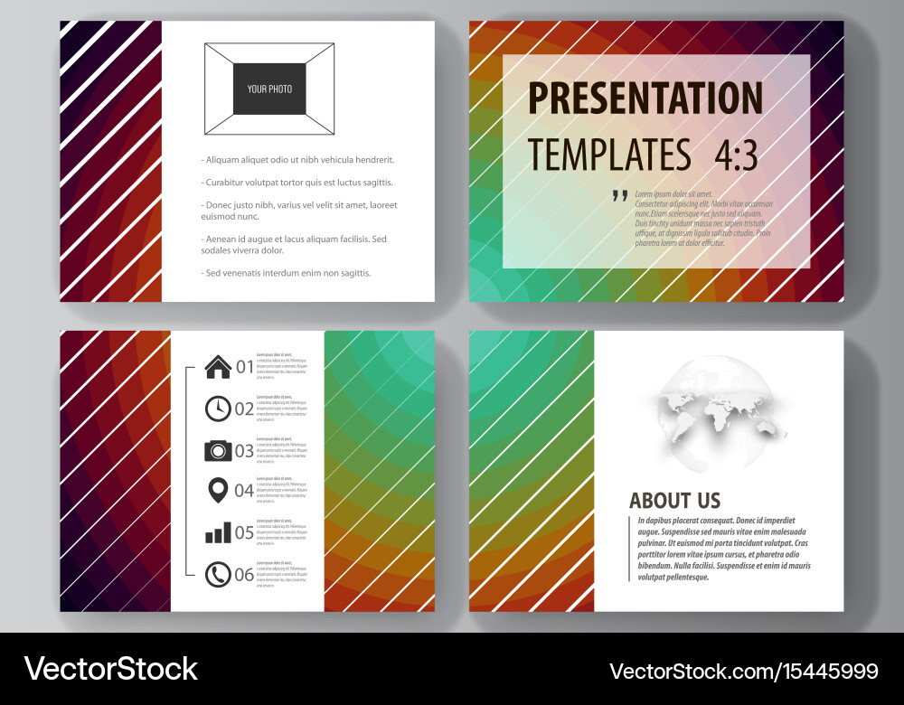 Set of business templates for presentation slides Vector Image