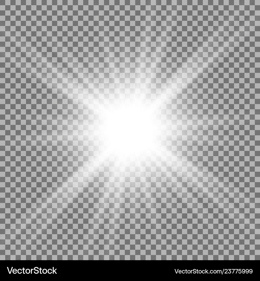 Shining star on transparent background white color Shining star on transparent background white color vector image