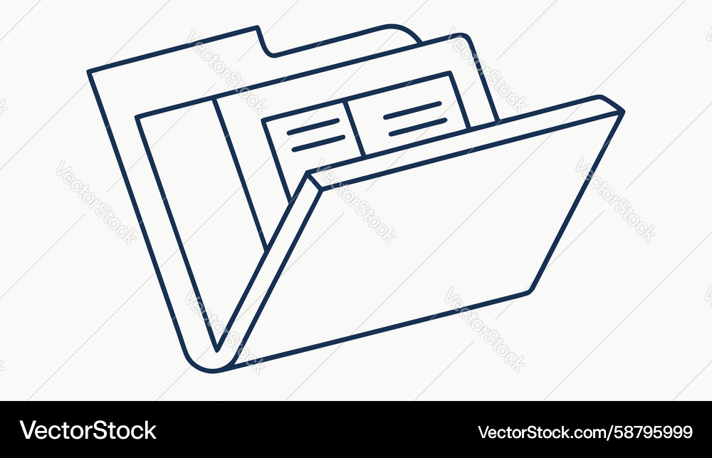 Simple open folder icon for files Vector Image