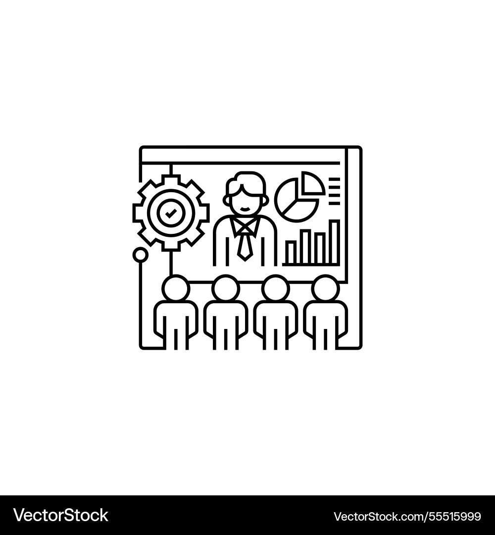 Training program line icon linear style sign vector image