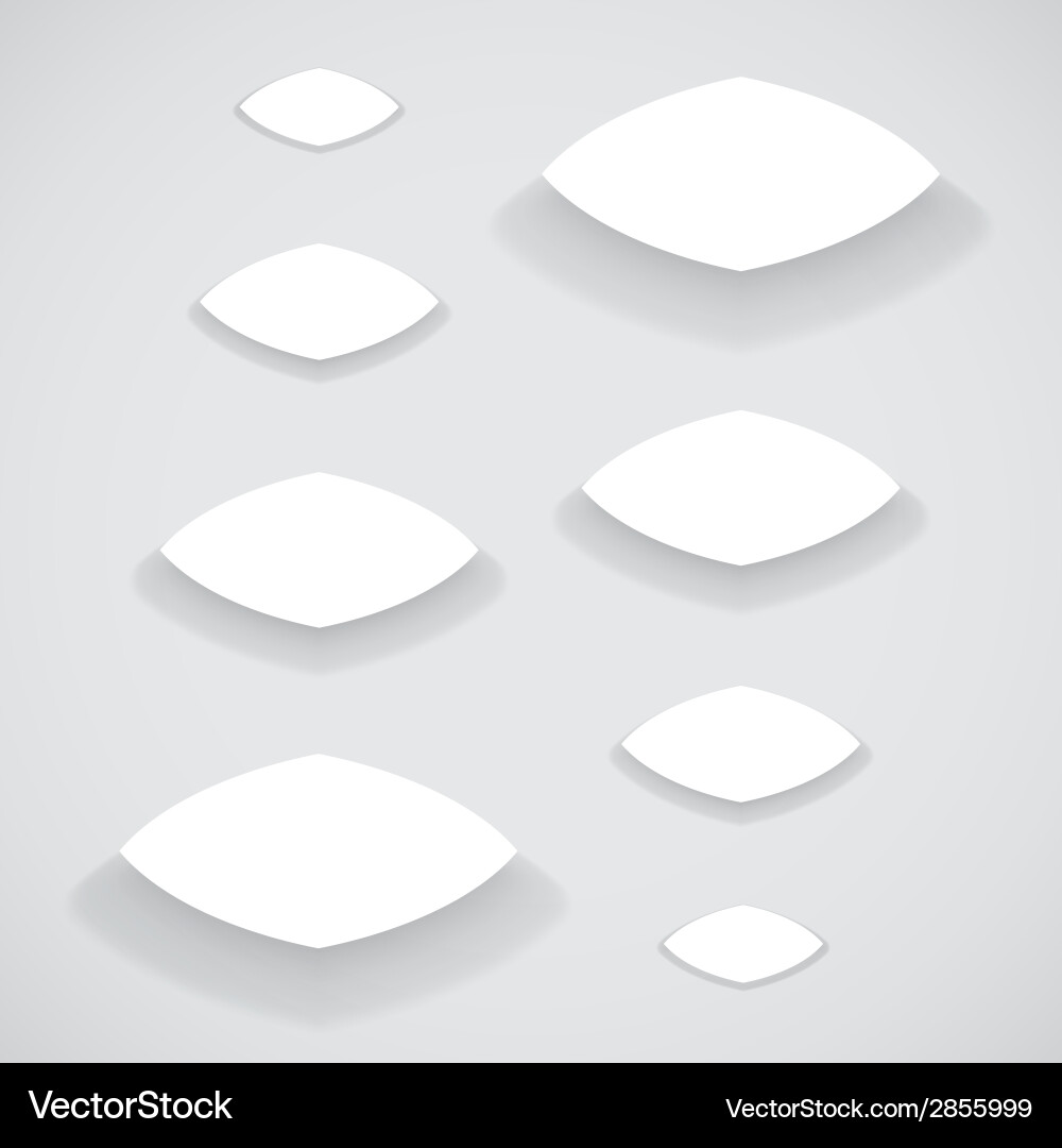 White material design paper buttons with shadow vector image