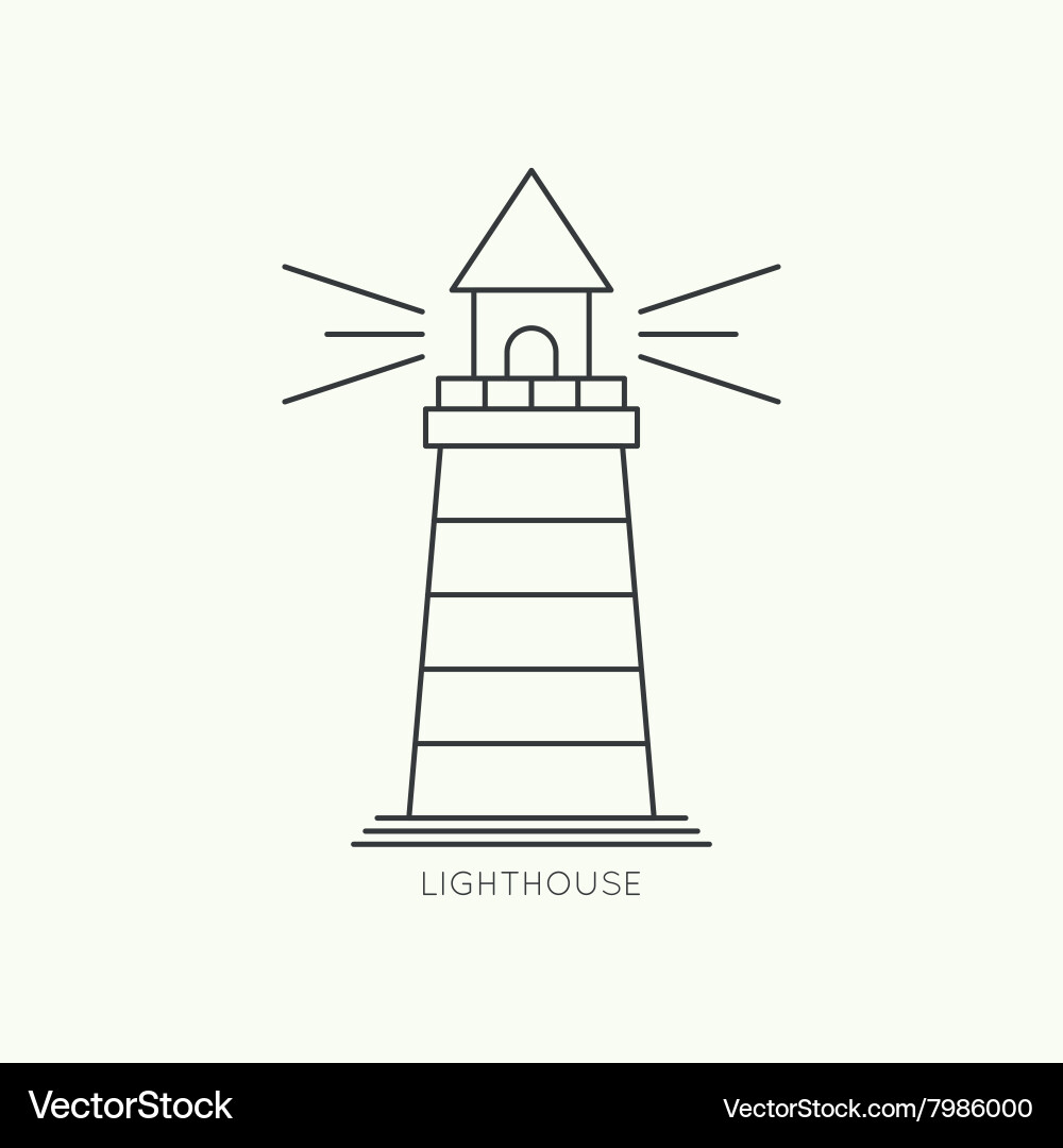 Abstract background with luminous lighthouse Vector Image
