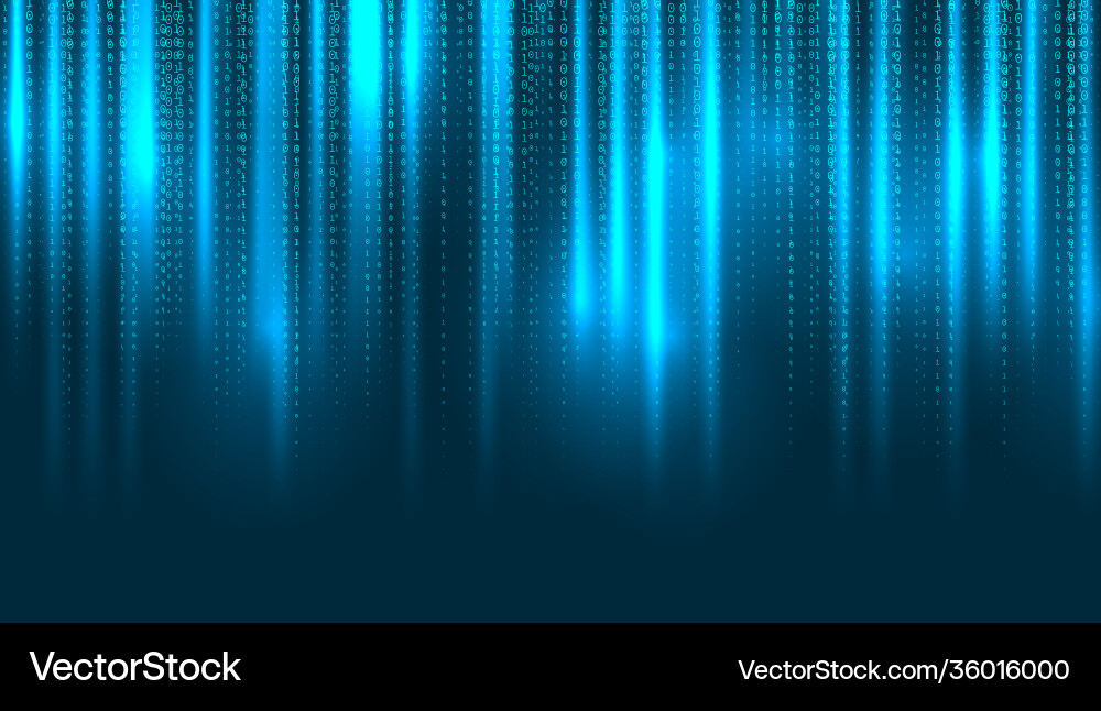 Binary Matrix Falling Digits vector image
