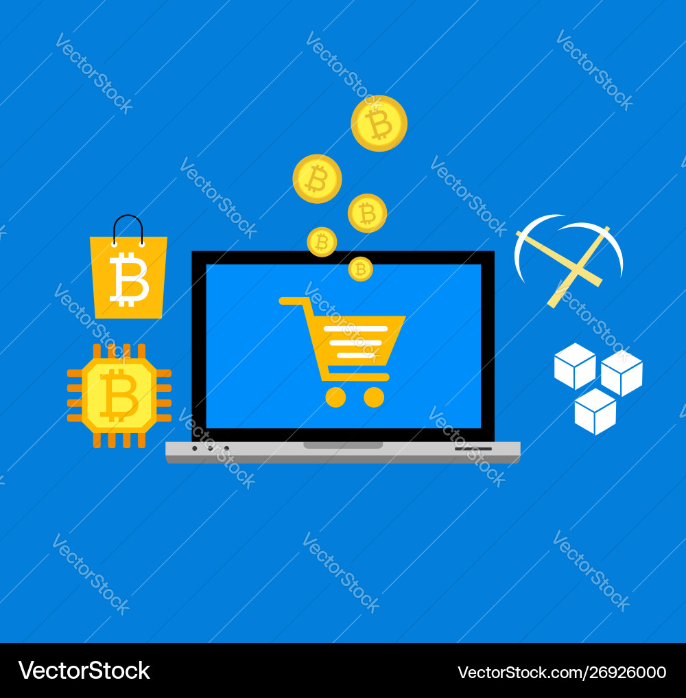 Blockchain scheme mining crypto currency server Blockchain scheme mining crypto currency server Vector Image