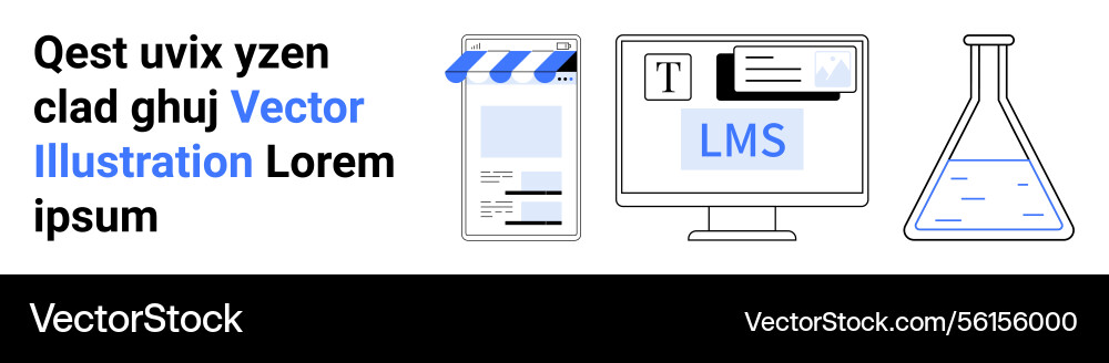Digital learning platform concept with mobile Vector Image