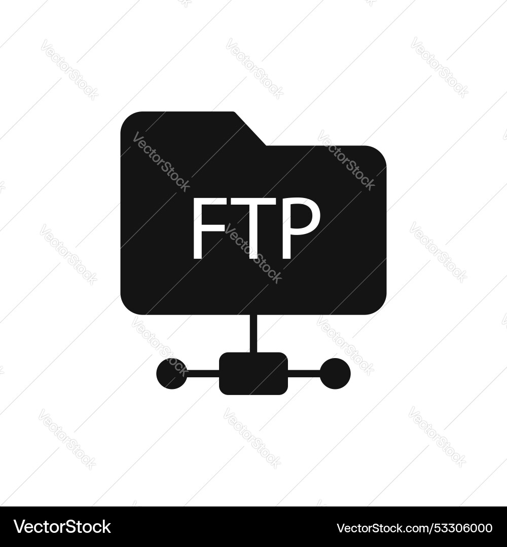 Ftp icon set server web connection symbol vector image