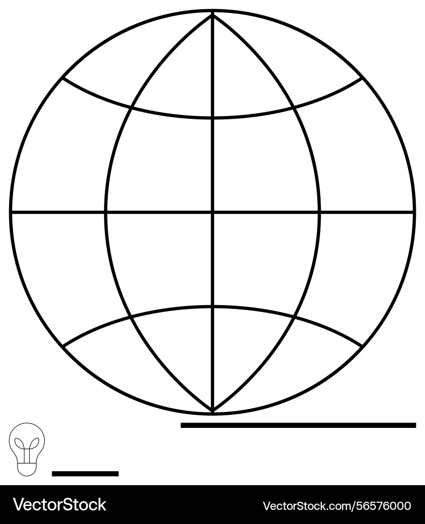 Geometric globe structure with thin gridlines Geometric globe structure with thin gridlines vector image