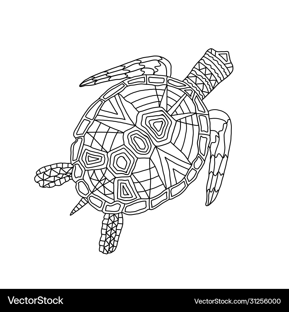 Kinder Färbung Antistress Tortoise Kinder Färbung Antistress Tortoise vektorbild