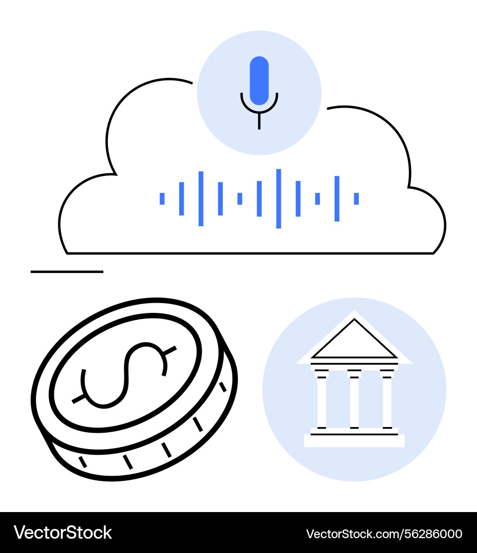 Voice recognition technology in cloud computing Vector Image