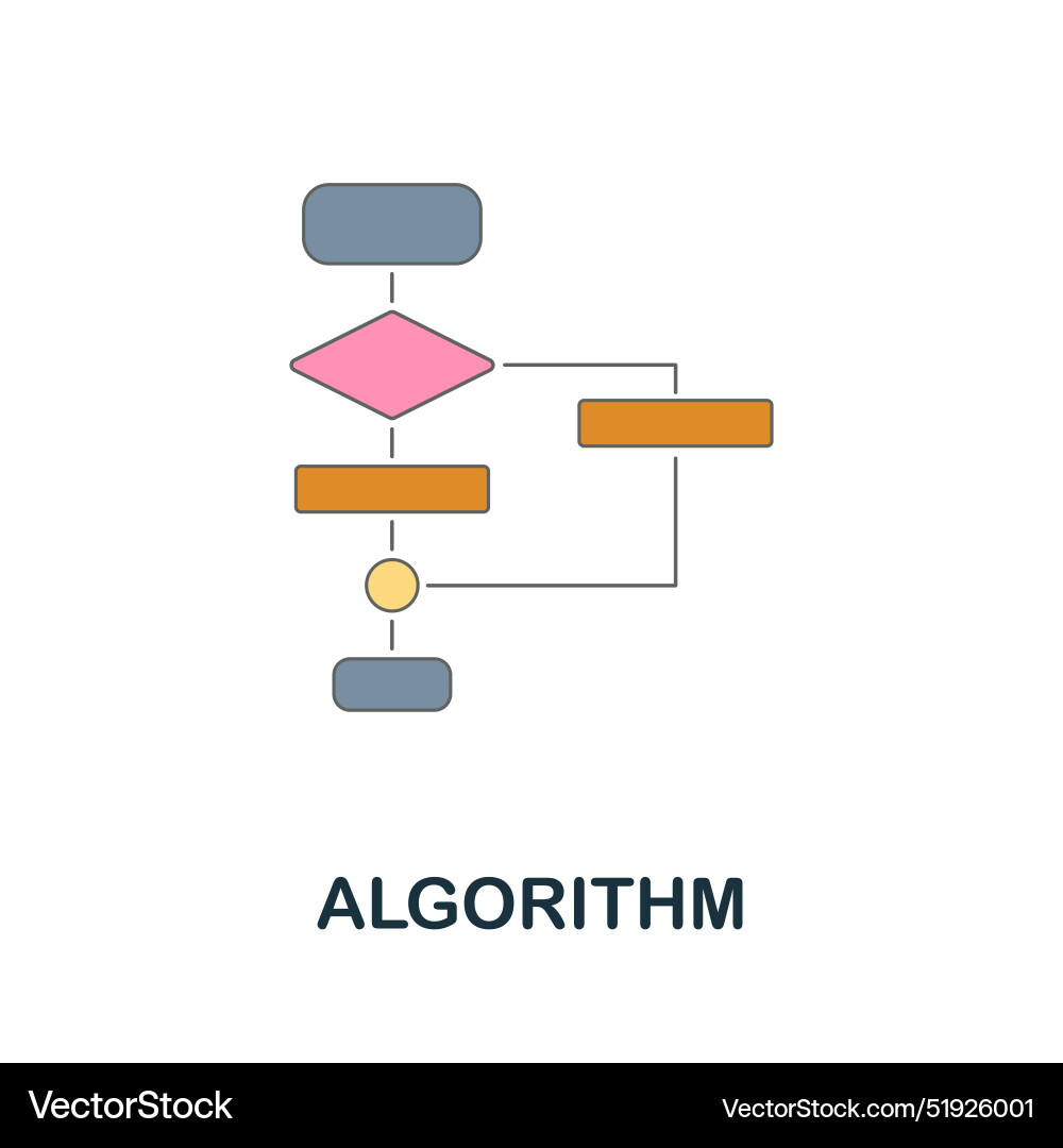 Algorithm flache Ikone farbige Zeichen von Maschine Algorithm flache Ikone farbige Zeichen von Maschine vektorbild