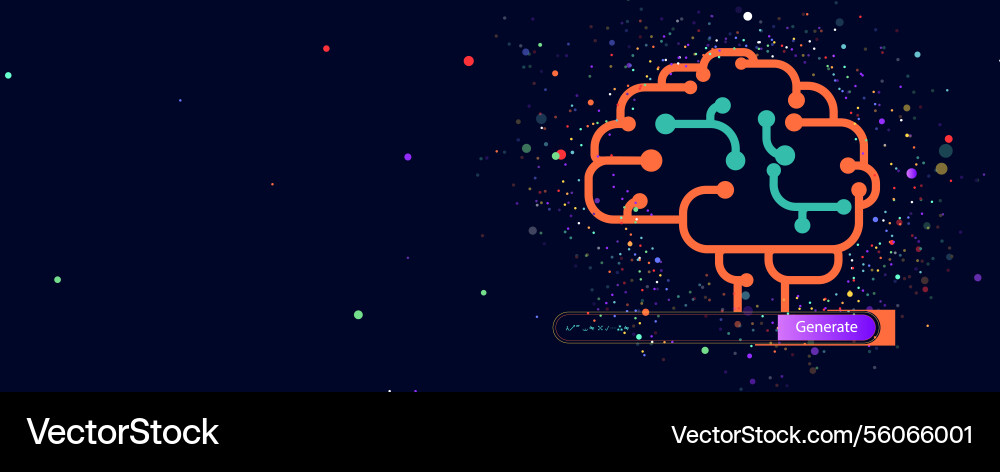 Artificial intelligence concept with prompt field Artificial intelligence concept with prompt field vector image