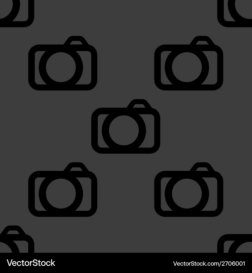 Camera web icon flat design seamless pattern Vector Image