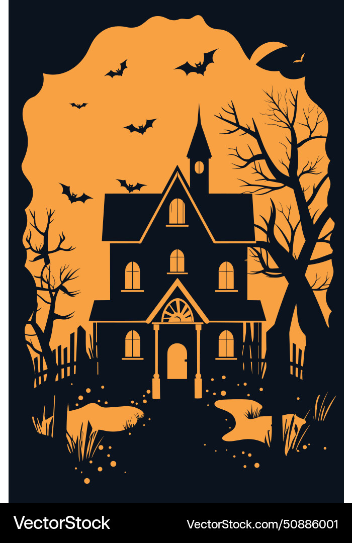 Halloween house Royalty Free Vector Image - VectorStock