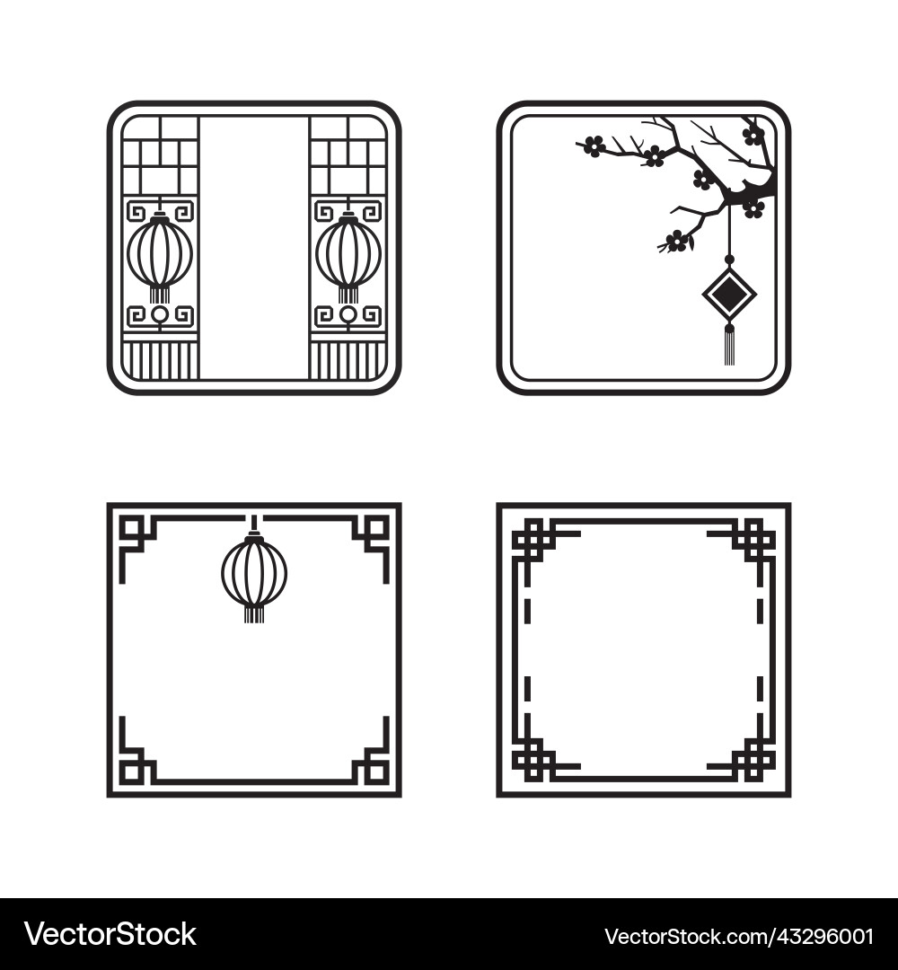 Retro-style circle chinese pattern frame Vector Image