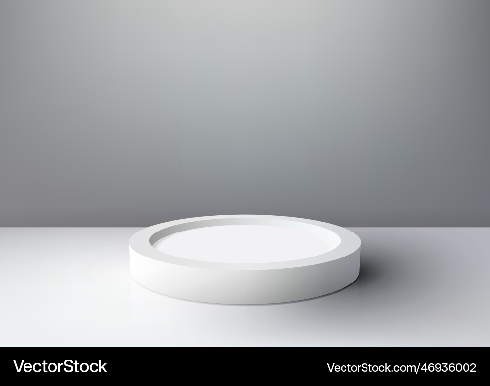 3d realistic mockup display empty white podium Vector Image