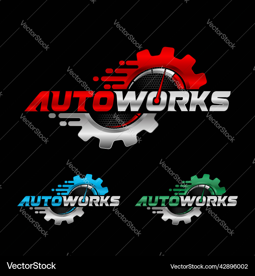 Automotive gear logo template Automotive gear logo template vector image