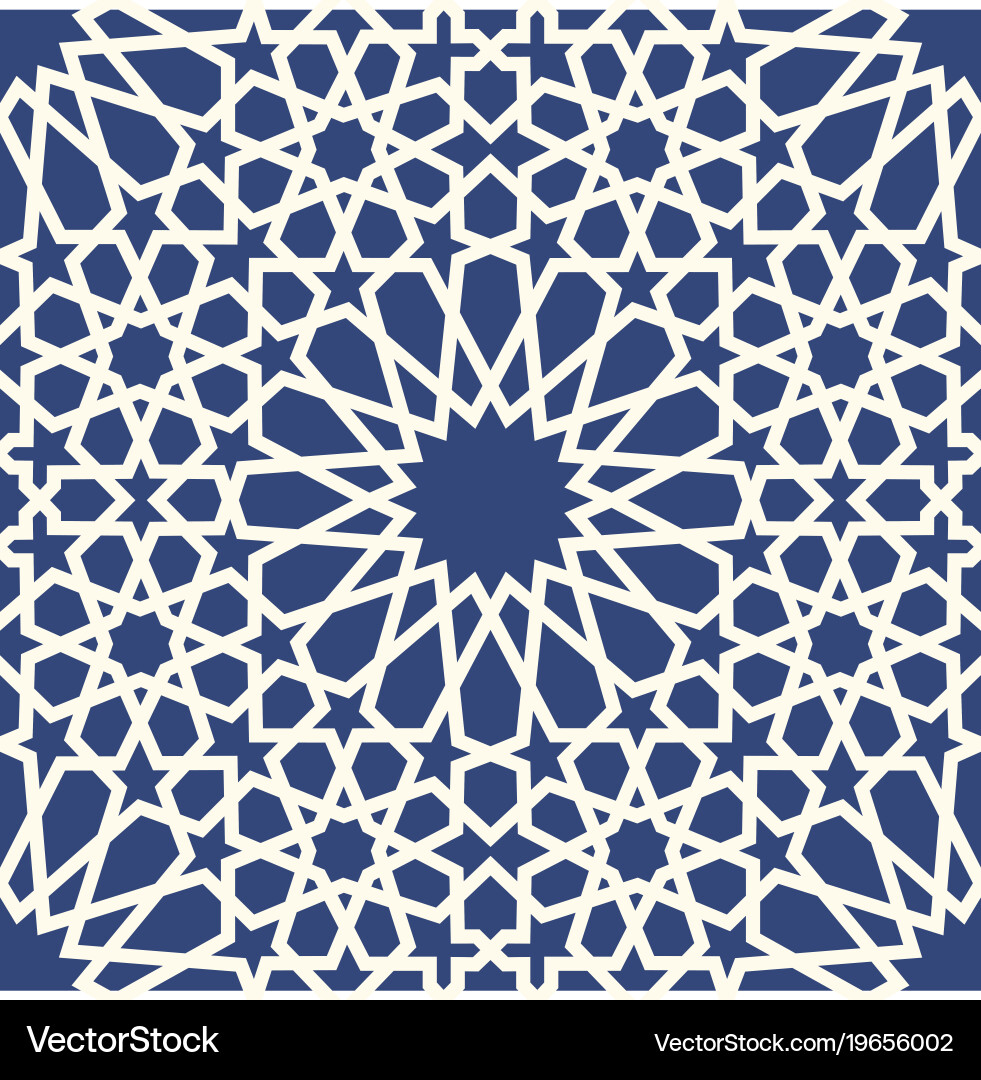 Background with 3d seamless pattern in islamic vector image