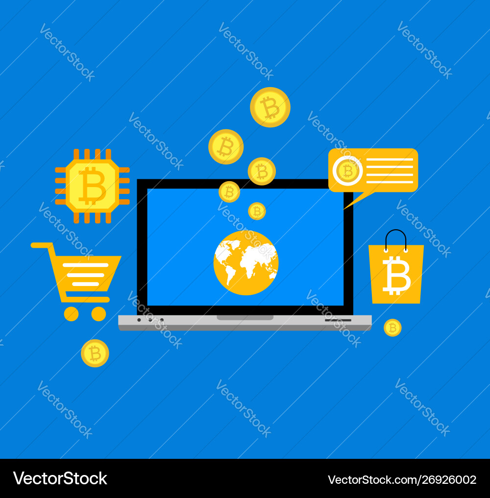 Blockchain scheme mining crypto currency server Blockchain scheme mining crypto currency server vector image