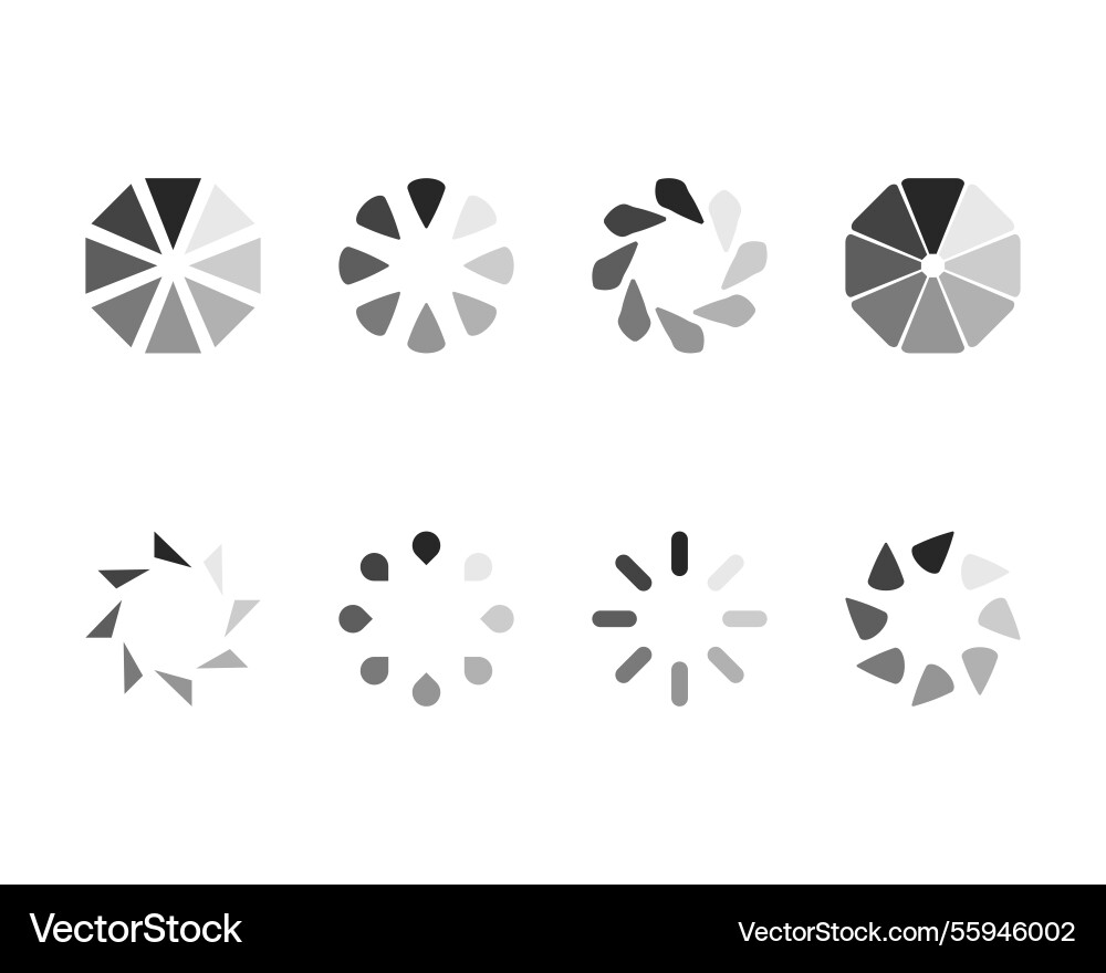 Collection loading bar status icon set of loaded Collection loading bar status icon set of loaded vector image