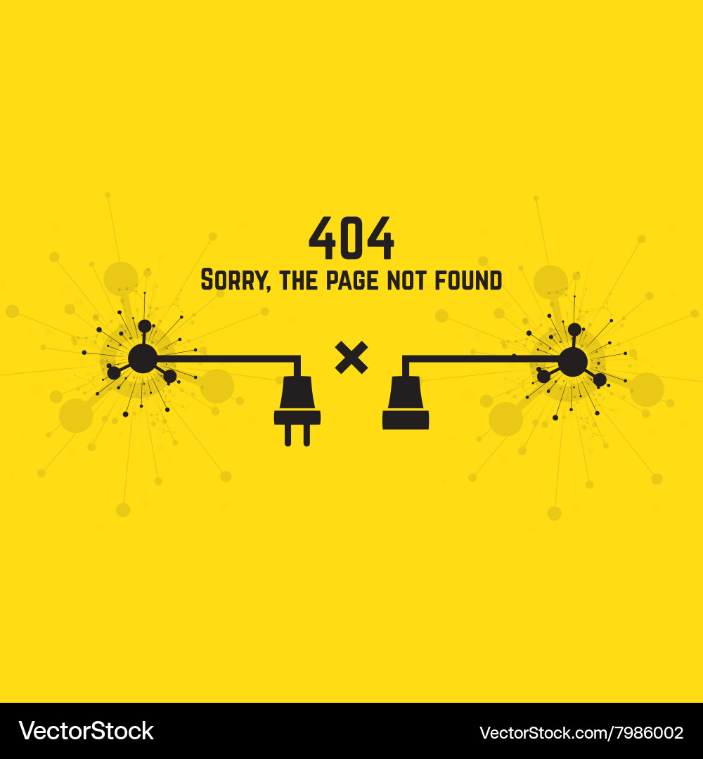 Connection Error - 404 Vector Image