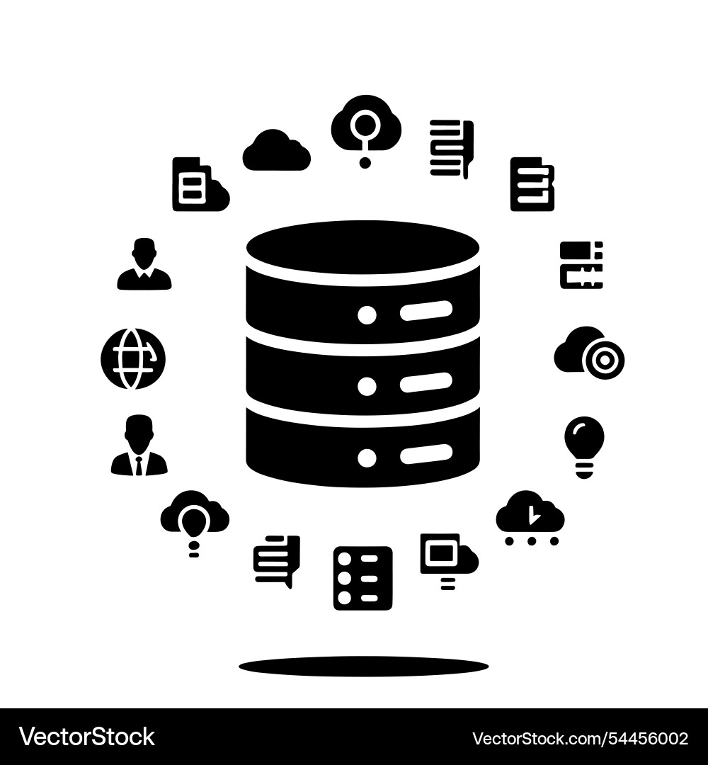 Data server with cloud computing icons Data server with cloud computing icons vector image