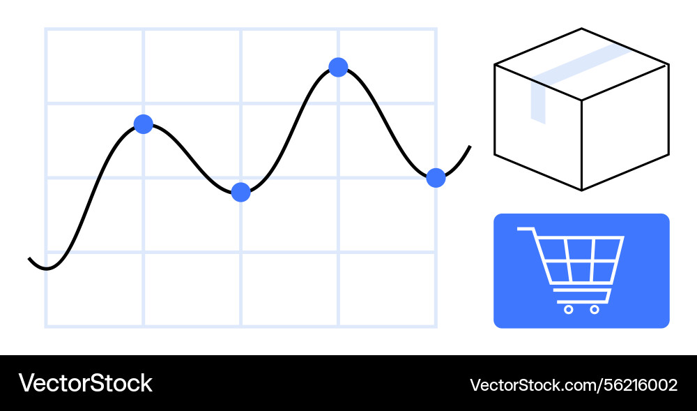 E-commerce analytics with sales curve package E-commerce analytics with sales curve package vector image