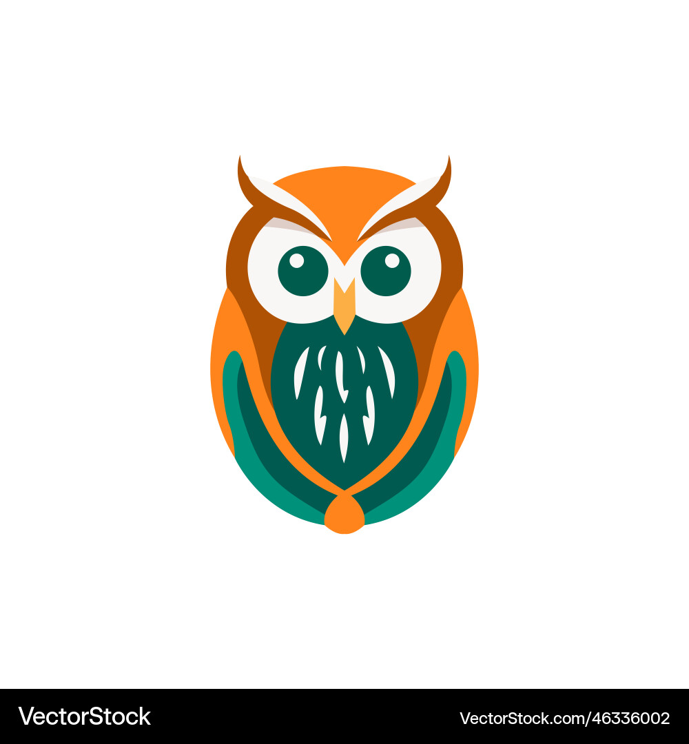 Elegant Owl Wisdom Symbol vector image