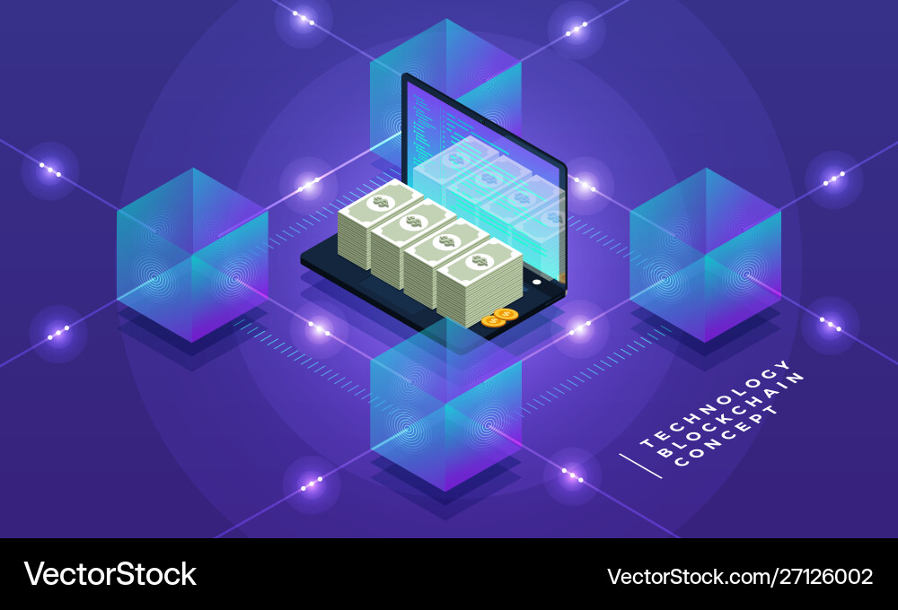 Flat design concept blockchain and cryptocurrency Flat design concept blockchain and cryptocurrency vector image
