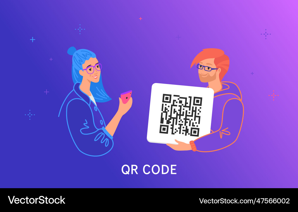 Qr code scanning by smartphone concept Qr code scanning by smartphone concept vector image