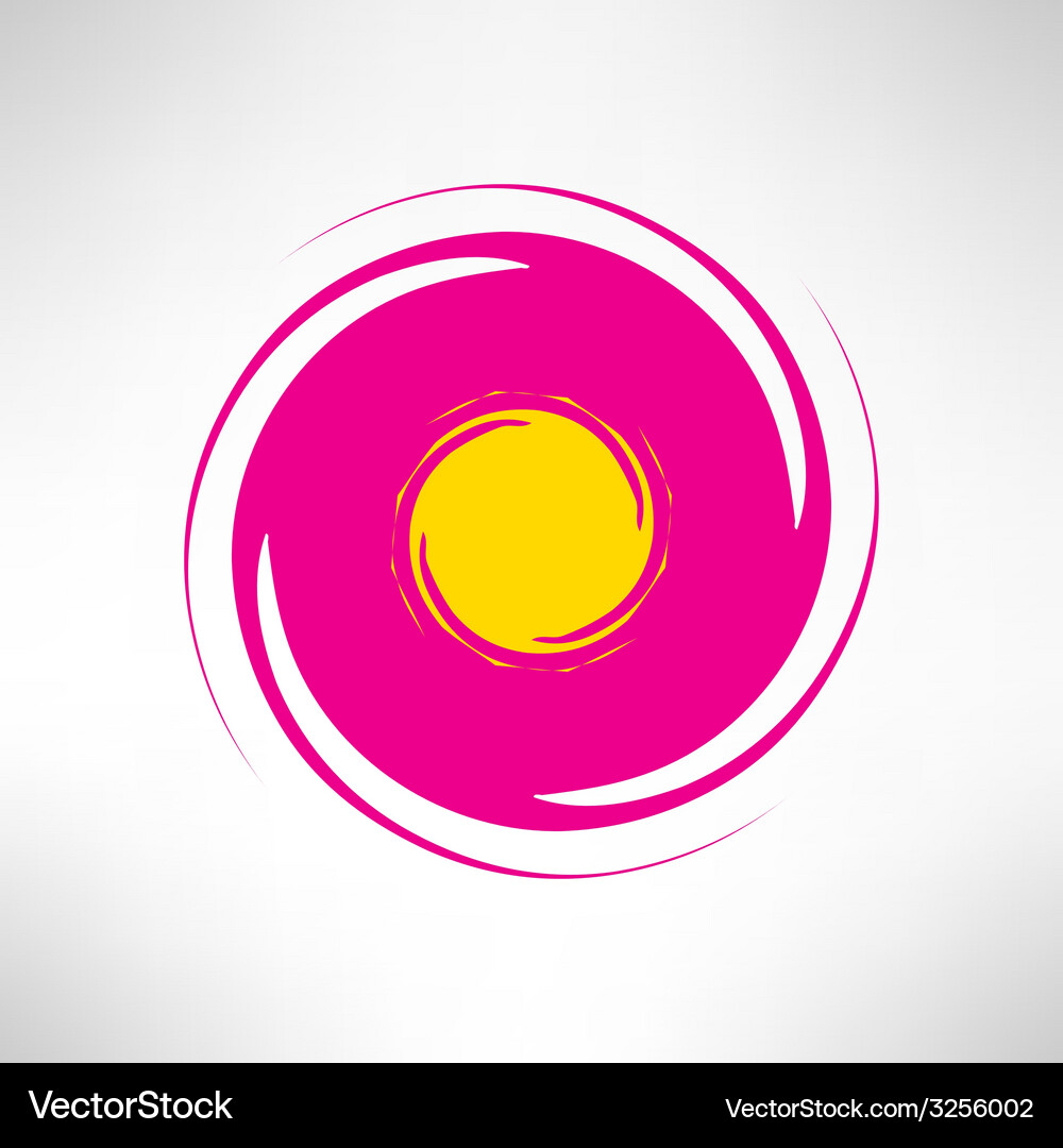 Red and yellow abstract twisted circle element Vector Image