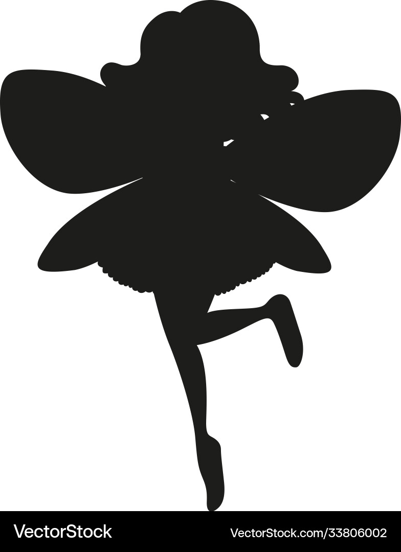 Silhouette fairy character on white background vector image