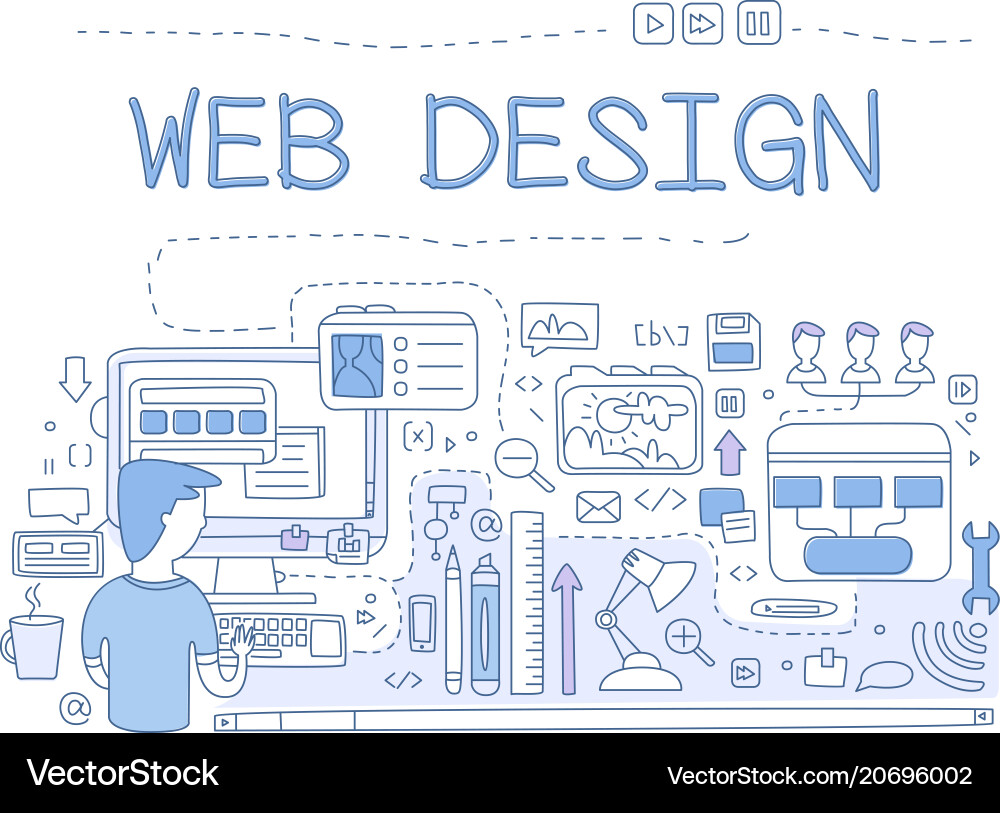 Web design internet development concept hand