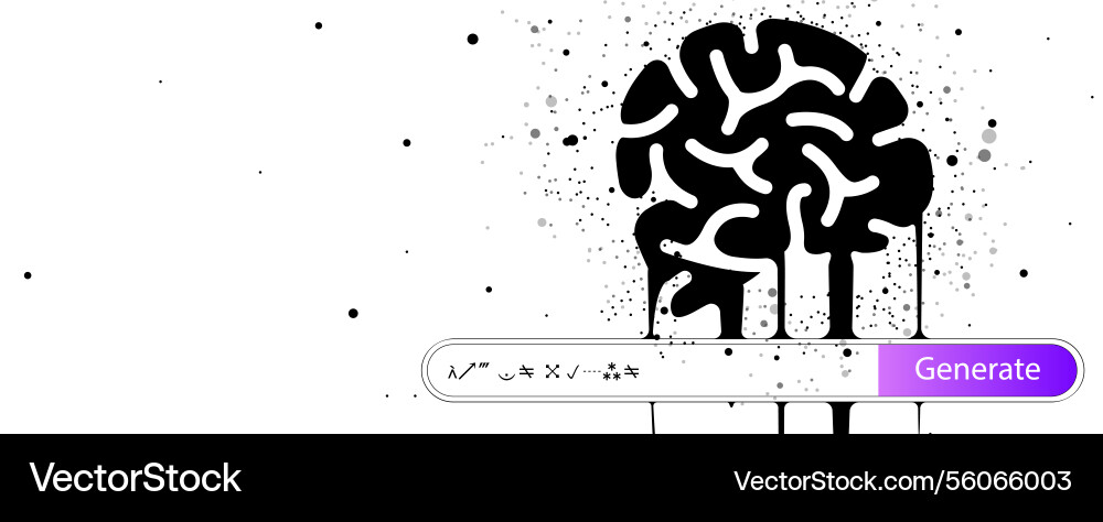 Artificial intelligence concept with prompt field Artificial intelligence concept with prompt field vector image