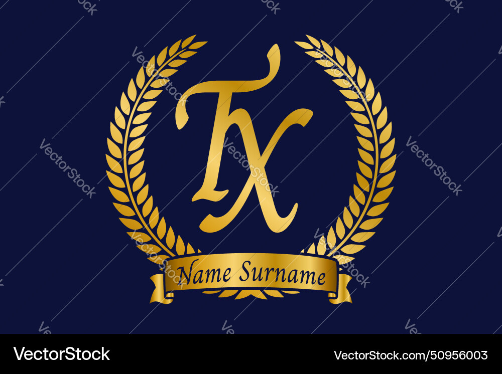 Initial letter t and x tx monogram logo design Vector Image
