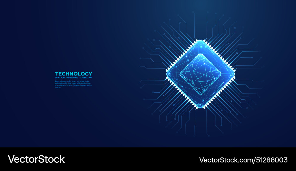Modern Computer Chip on Circuit Board vector image