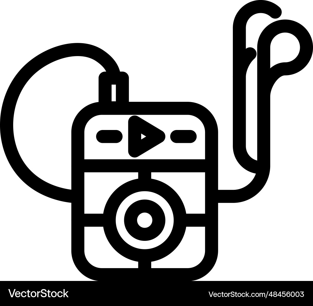 Music player linear icon audio device symbol Music player linear icon audio device symbol Vector Image