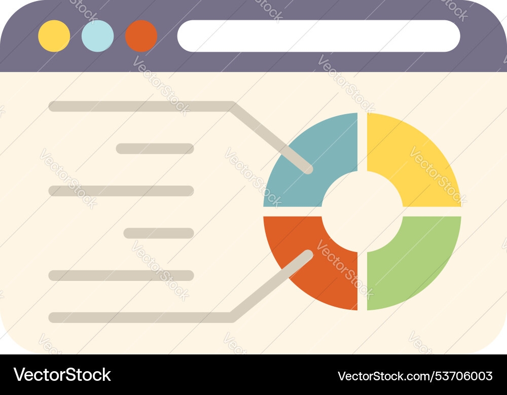 Webseiten die Statistiken mit Pie-Chart und Daten anzeigen Webseiten die Statistiken mit Pie-Chart und Daten anzeigen vektorbild