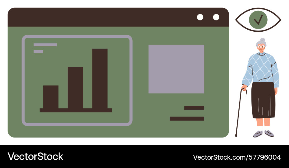 Accessible data visualization design for elderly Accessible data visualization design for elderly vector image