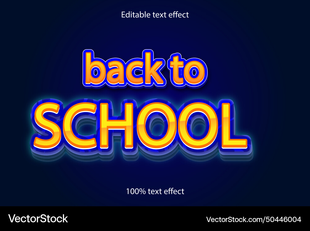 Back to school gradient text effect Back to school gradient text effect vector image