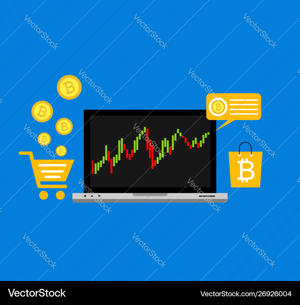 Blockchain scheme mining crypto currency server Vector Image