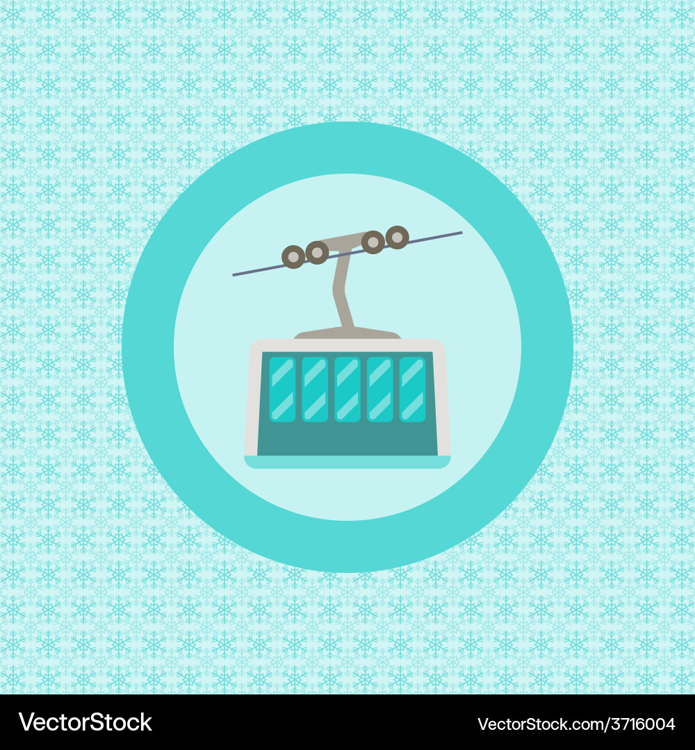 Cableway flat icon Vector Image