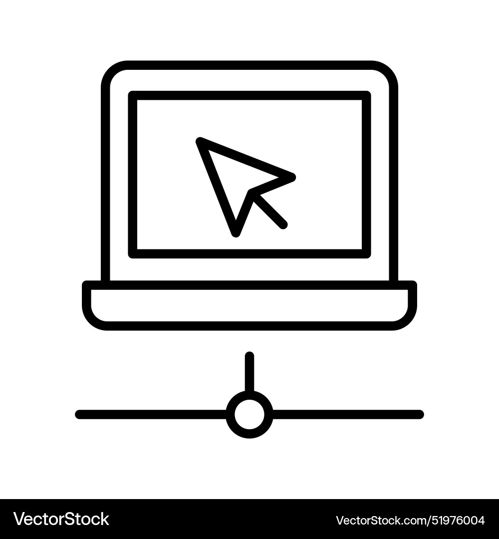 Computer network icon in thin line style graphic vector image