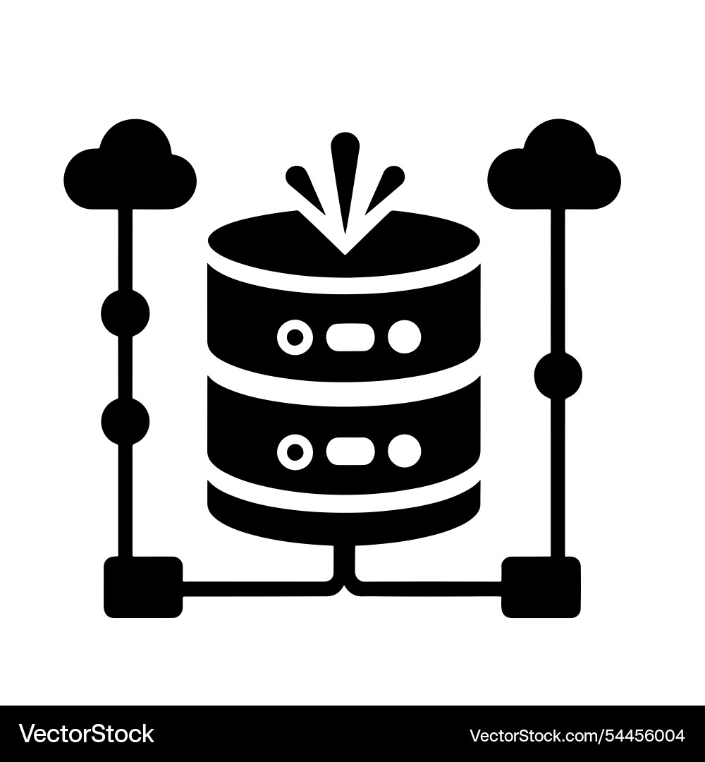 Database cloud computing icon Database cloud computing icon vector image