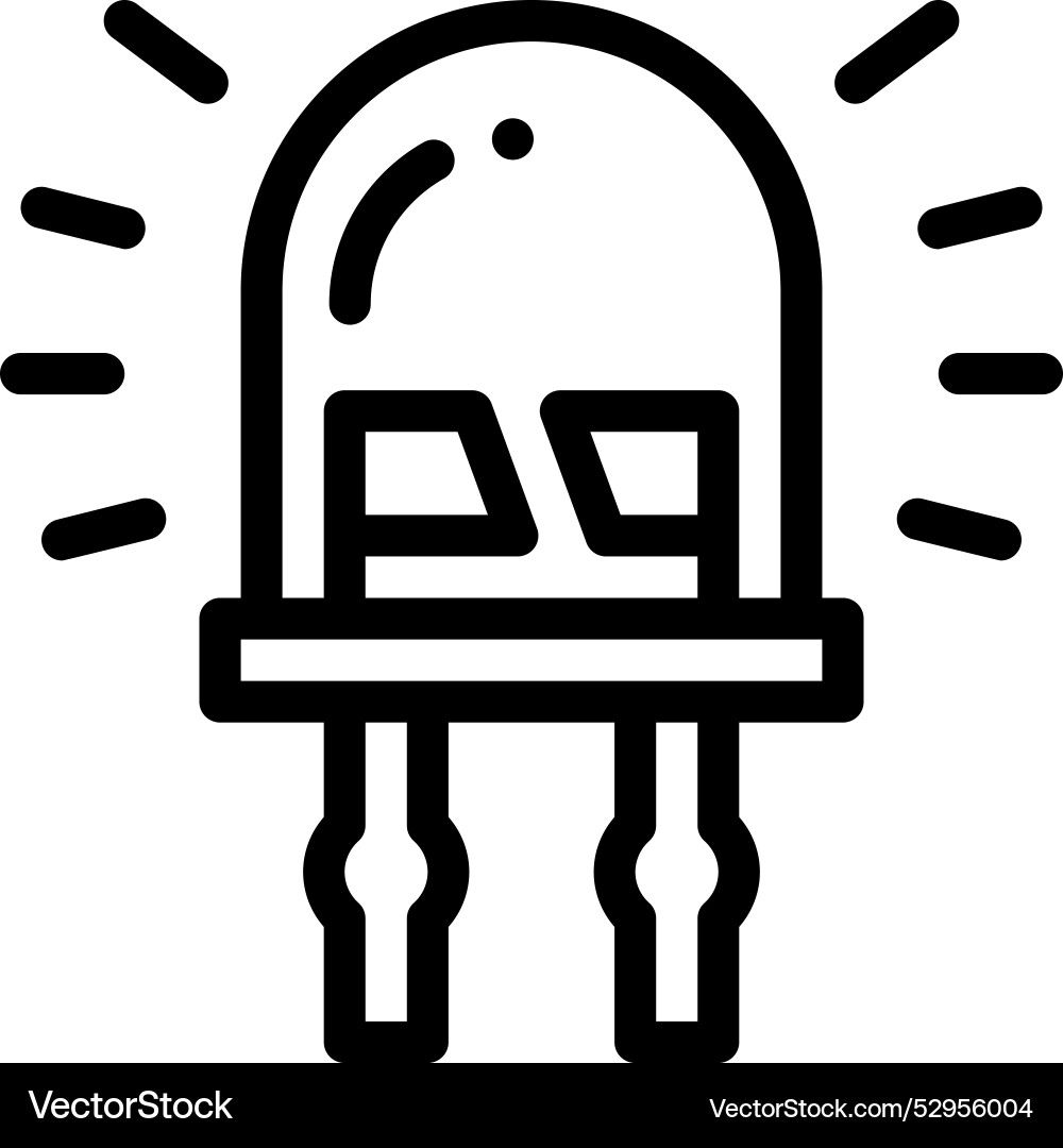 Diode icon thin linear style design isolated Diode icon thin linear style design isolated vector image