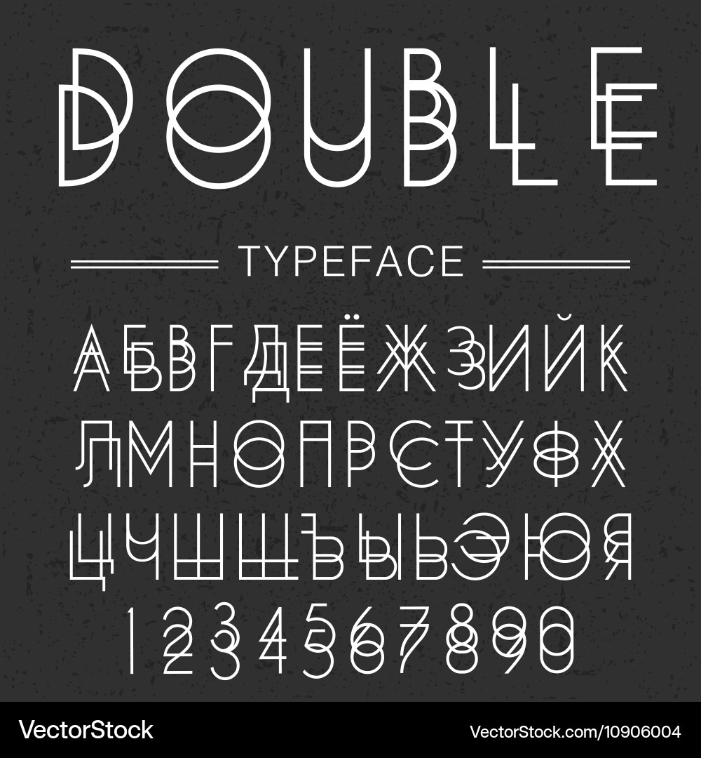 Double typeface font made by doublescript modern vector image