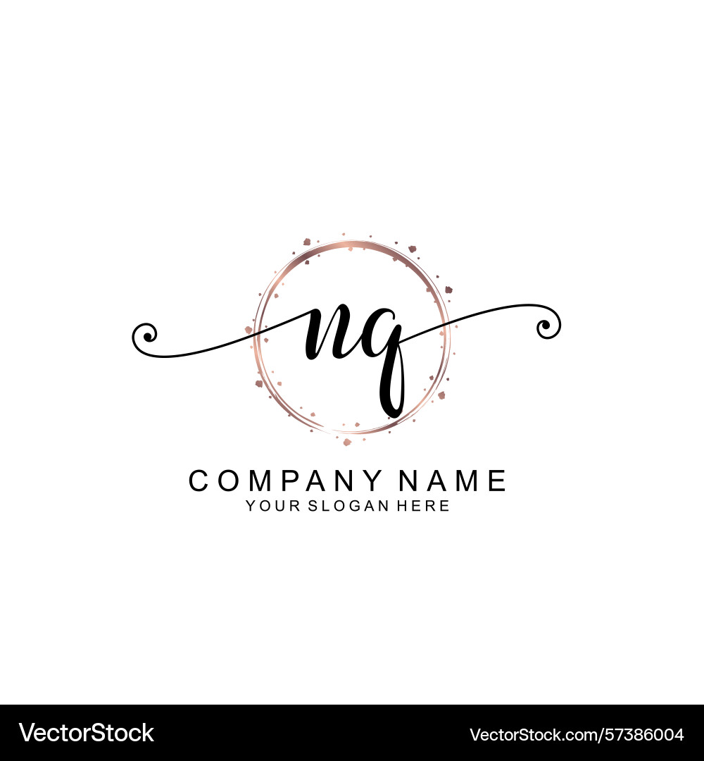 Elegant nq initial logo collection with modern Vector Image