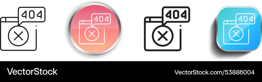 Error icon thin linear regular and button style vector image