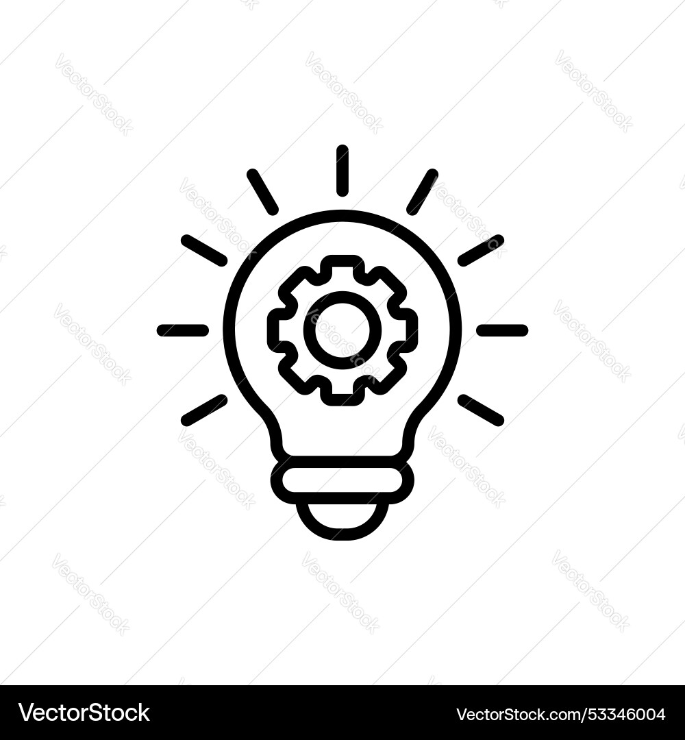 Implementation line icon isolated on white Vector Image