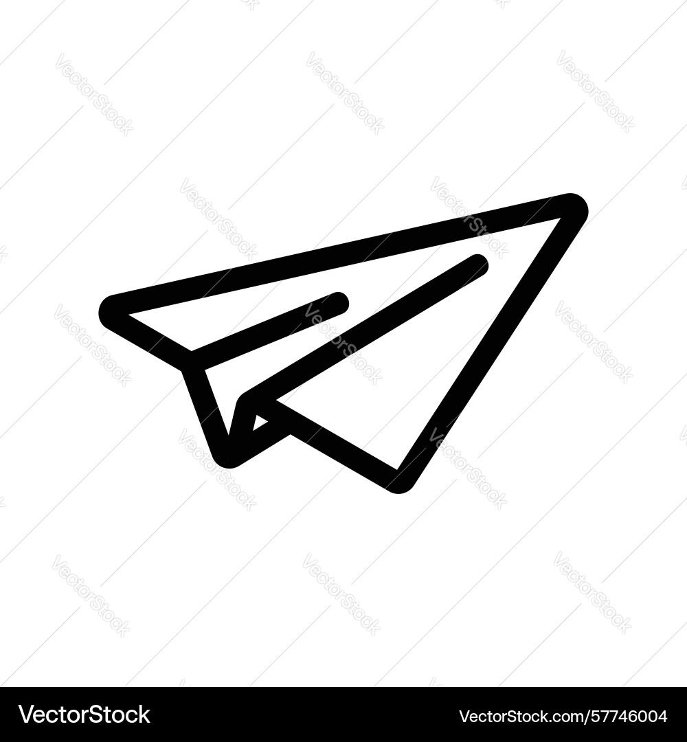 Paper airplane icon symbolizing sending messages Paper airplane icon symbolizing sending messages Vector Image